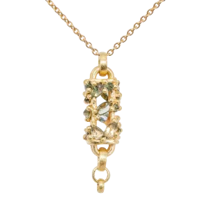 Vertical Green Fontaine Necklace - 11125