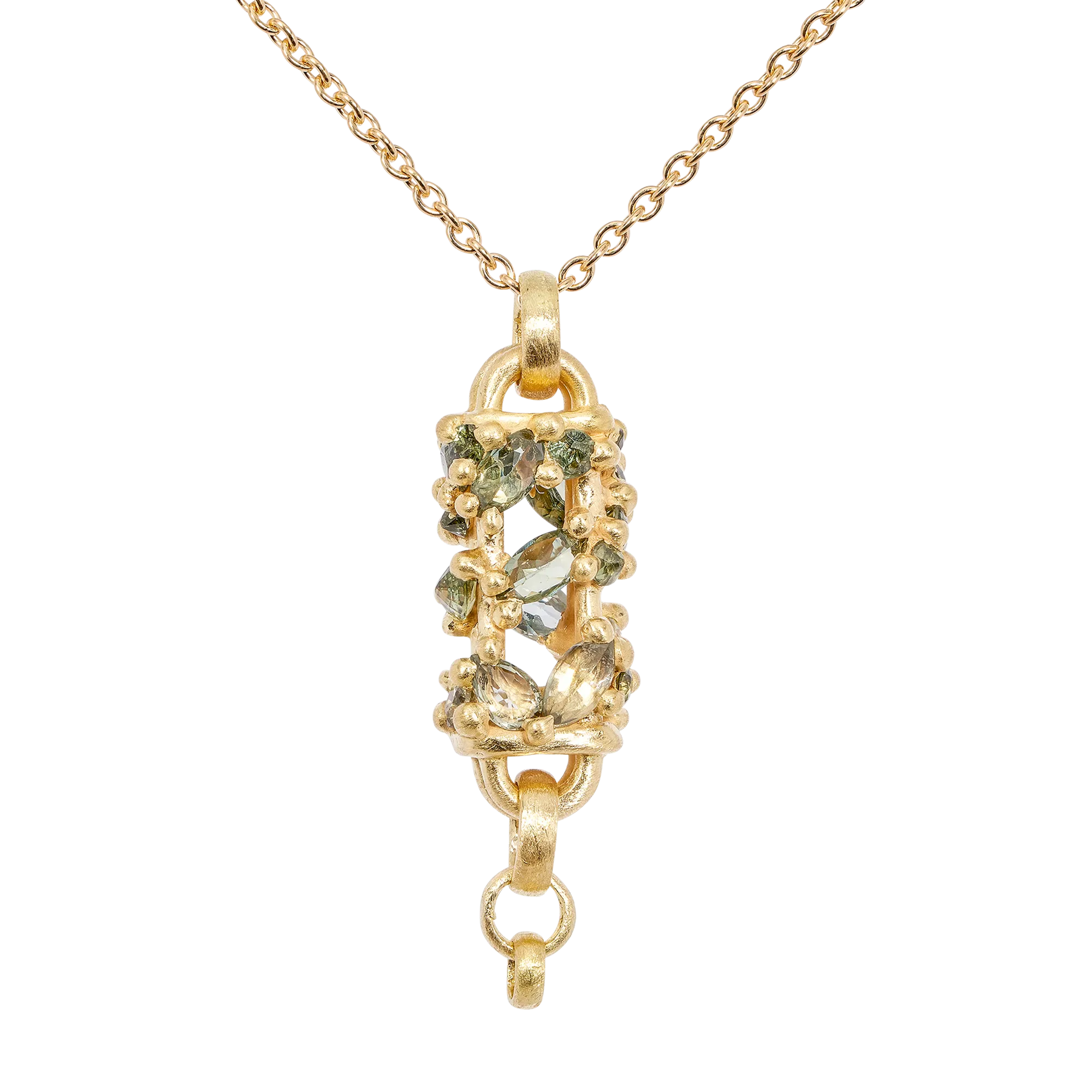 Vertical Green Fontaine Necklace - 11125