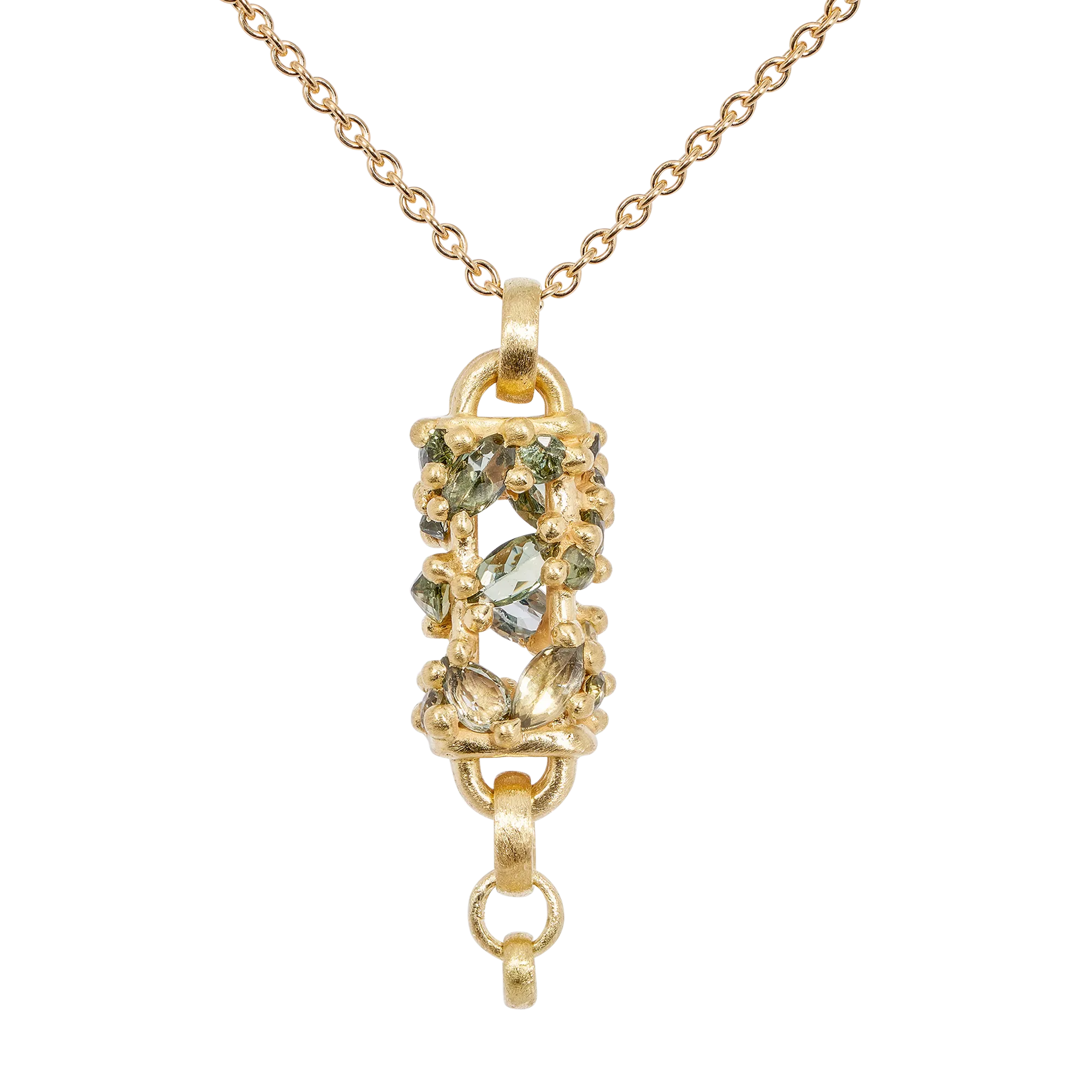 Vertical Green Fontaine Necklace - 11125