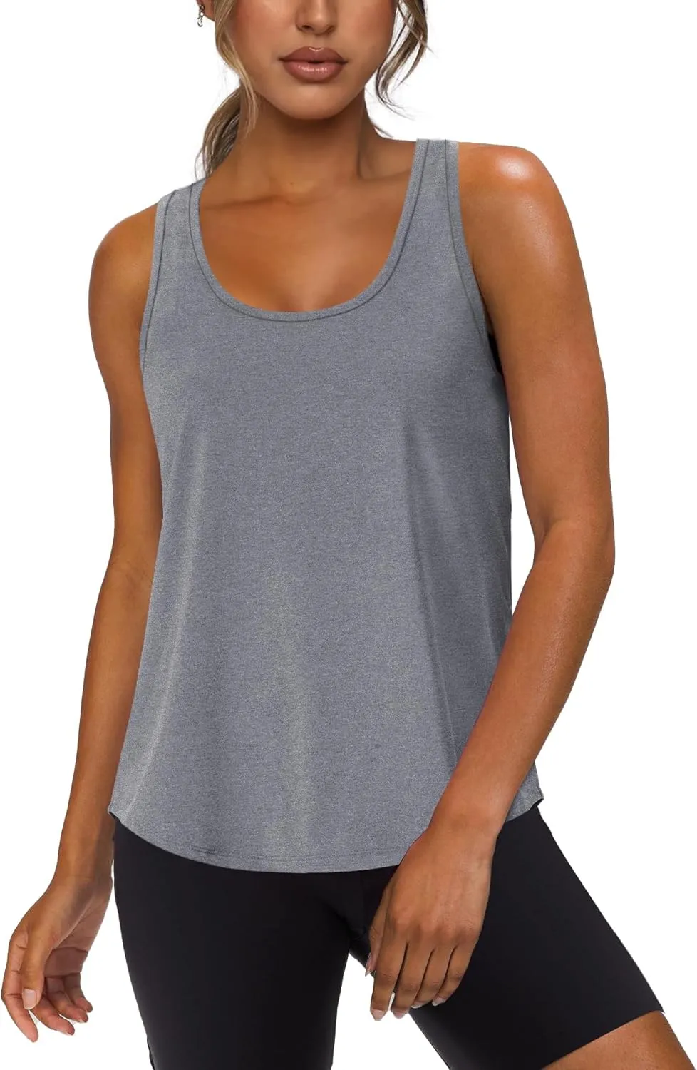 WIHOLL Women's Workout Tank Tops Sleeveless Athletic Racerback for Gym Yoga Running - Summer Fitness Tops Scoop Neck (S-XXL)