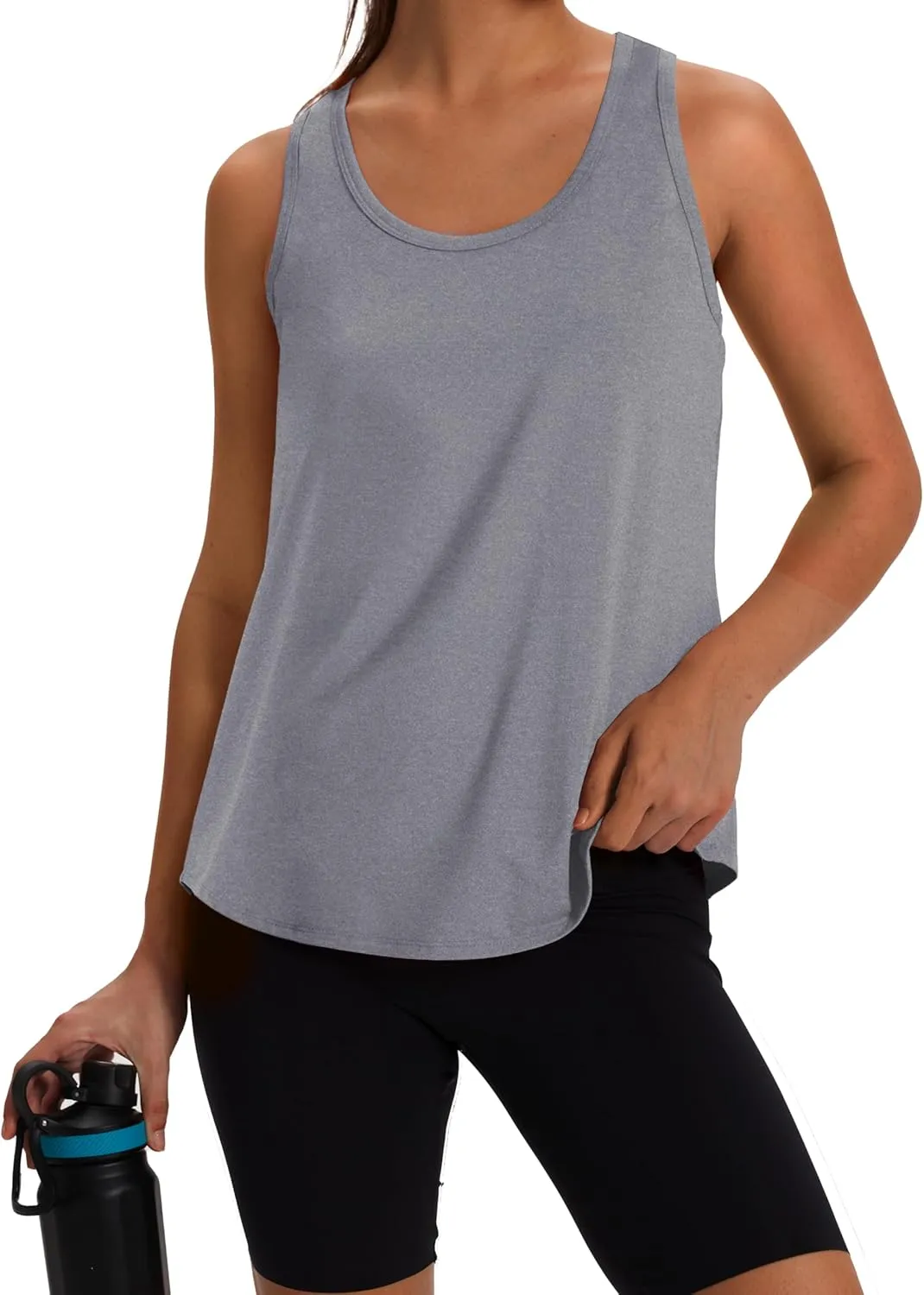 WIHOLL Women's Workout Tank Tops Sleeveless Athletic Racerback for Gym Yoga Running - Summer Fitness Tops Scoop Neck (S-XXL)