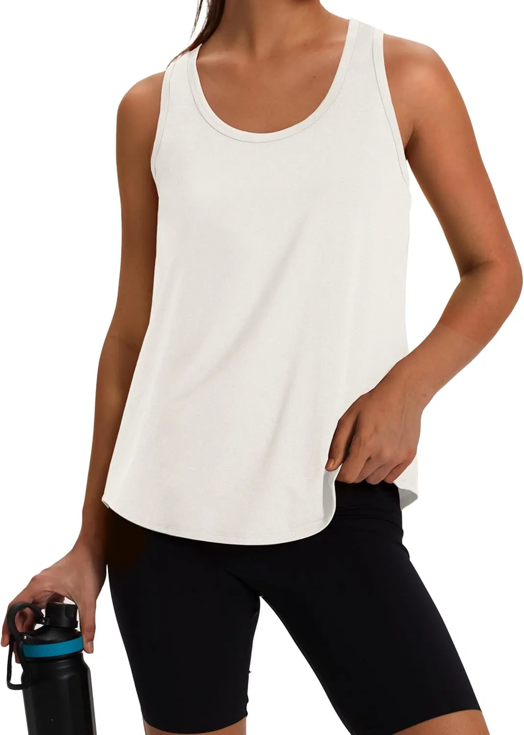 WIHOLL Women's Workout Tank Tops Sleeveless Athletic Racerback for Gym Yoga Running - Summer Fitness Tops Scoop Neck (S-XXL)