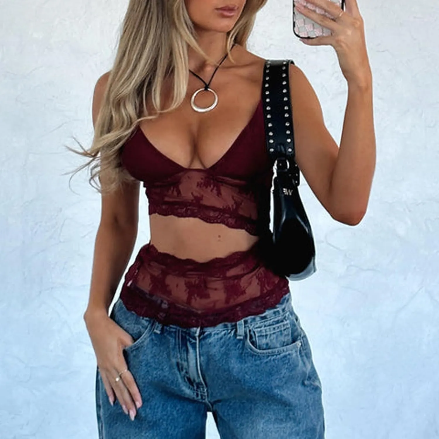 Women Y2k Cami Shirt Sexy Spaghetti Strap Crop Top Backless Going Out Camisole Vest Tank Tops