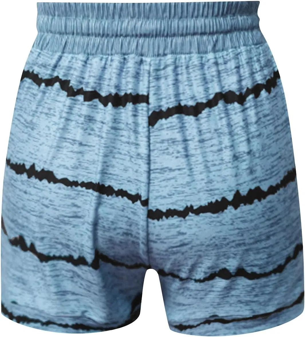 Womens Beach Sport Short Summer Trendy Elastic Slim Drawstring Star Print Short Pants Sport Casual Yoga Short Trouser