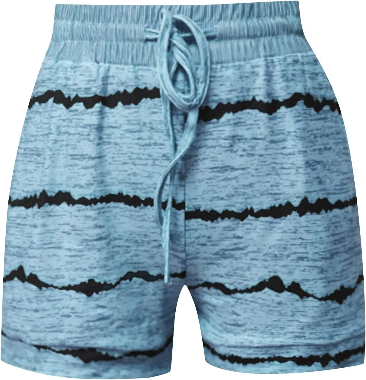 Womens Beach Sport Short Summer Trendy Elastic Slim Drawstring Star Print Short Pants Sport Casual Yoga Short Trouser