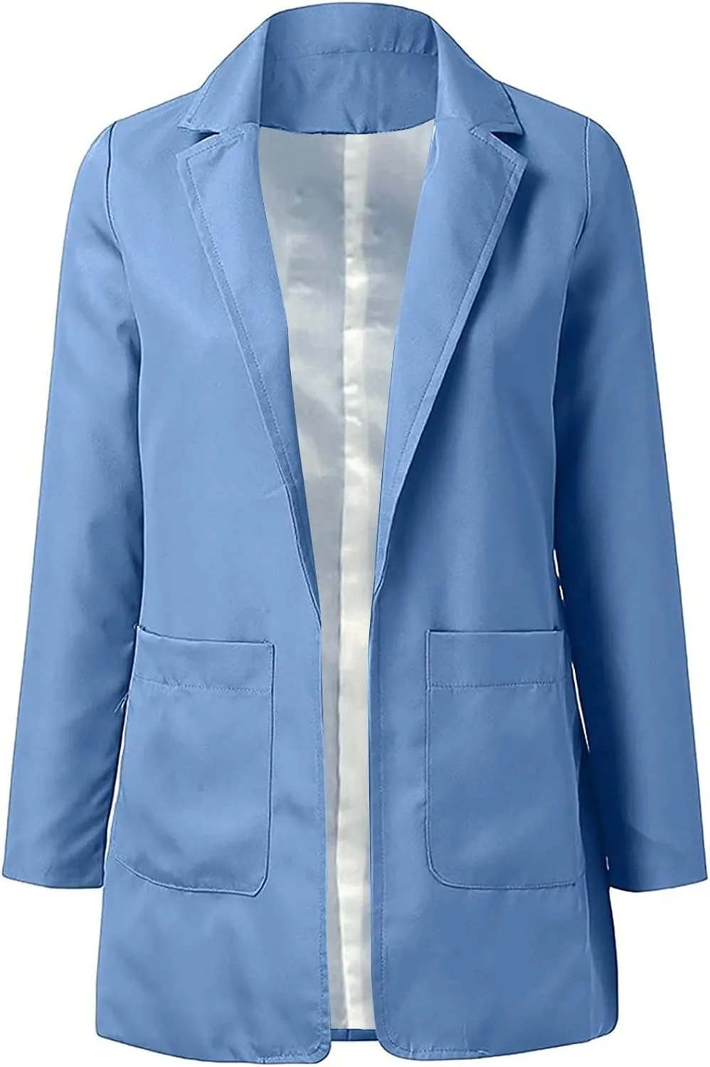 Womens Casual Dressy Blazers Jacket,Fashion Fall Bussiness Suit Clothe,Long Sleeve Solid Color Suit Without Pockets