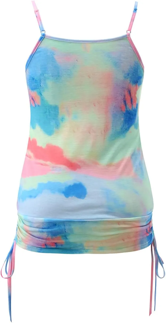 Women's Casual Summer 2025 Tank Tops Solid Loose Camisole Vest Spaghetti Strap Top Fashion Sleeveless Blouse