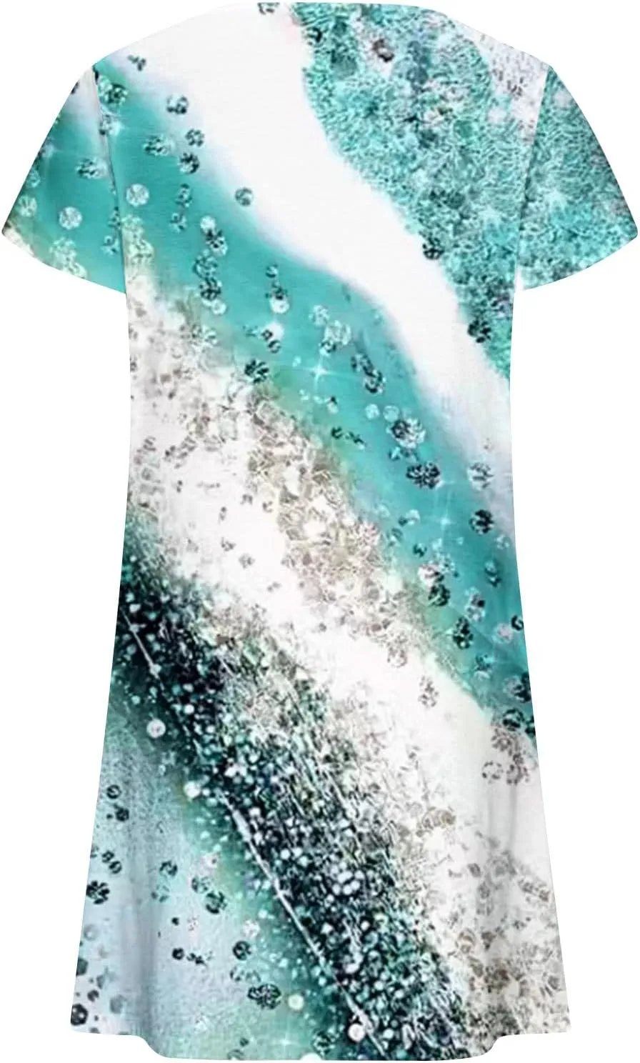 Women's Casual Summer A-Line Dresses Beach Floral Tshirt Dress Short Sleeve Mini Dress Flowy Sundresses