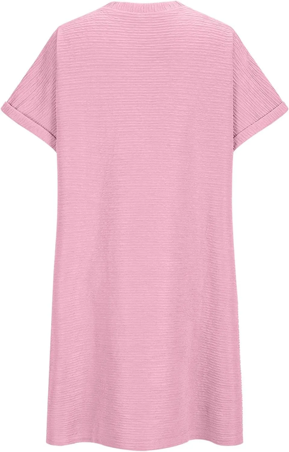 Womens Summer Dresses Fashion 2025 Short Sleeve Crewneck Mini Shirt Dress Casual Beach Vacation Sundress with Pocket