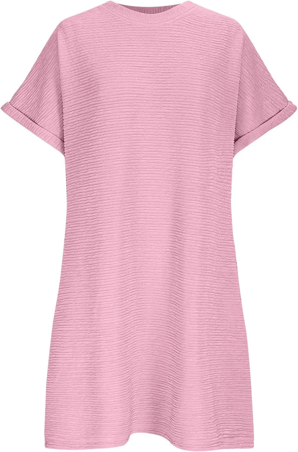 Womens Summer Dresses Fashion 2025 Short Sleeve Crewneck Mini Shirt Dress Casual Beach Vacation Sundress with Pocket