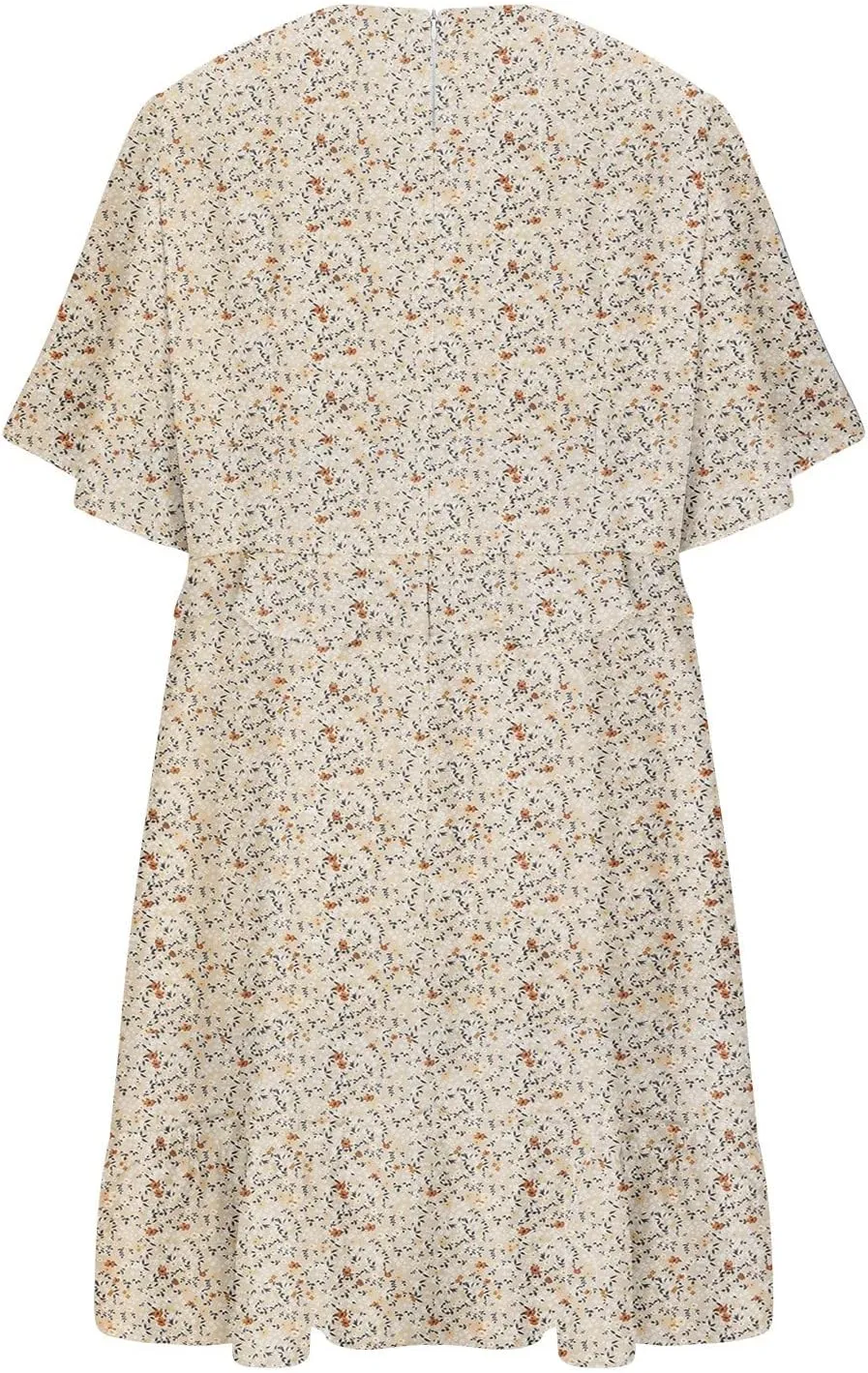 Women's Summer Wrap V Neck Polka Dot Print Ruffle Short Sleeve Mini Floral Dress with Girls Dresses Size 10-12