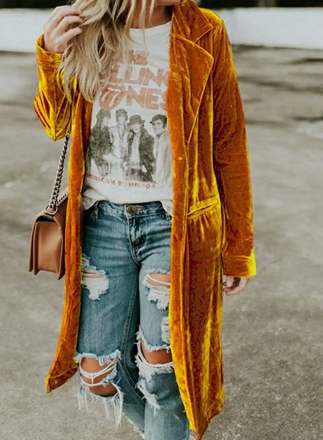 Womens Velvet Long Sleeve Pocket Casual Open Front Lapel Collar Cardigan Outwear Long Velvet Blazers Coat Casual Jackets