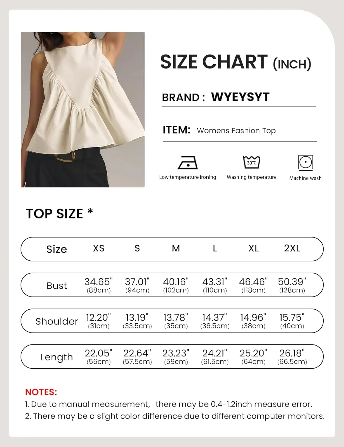 Wyeysyt Peplum Tops for Women Shirred Swing Tank Tops Pleated Flowy Vest Casual Sleeveless Blouse Loose Fit Ruffled Shirts
