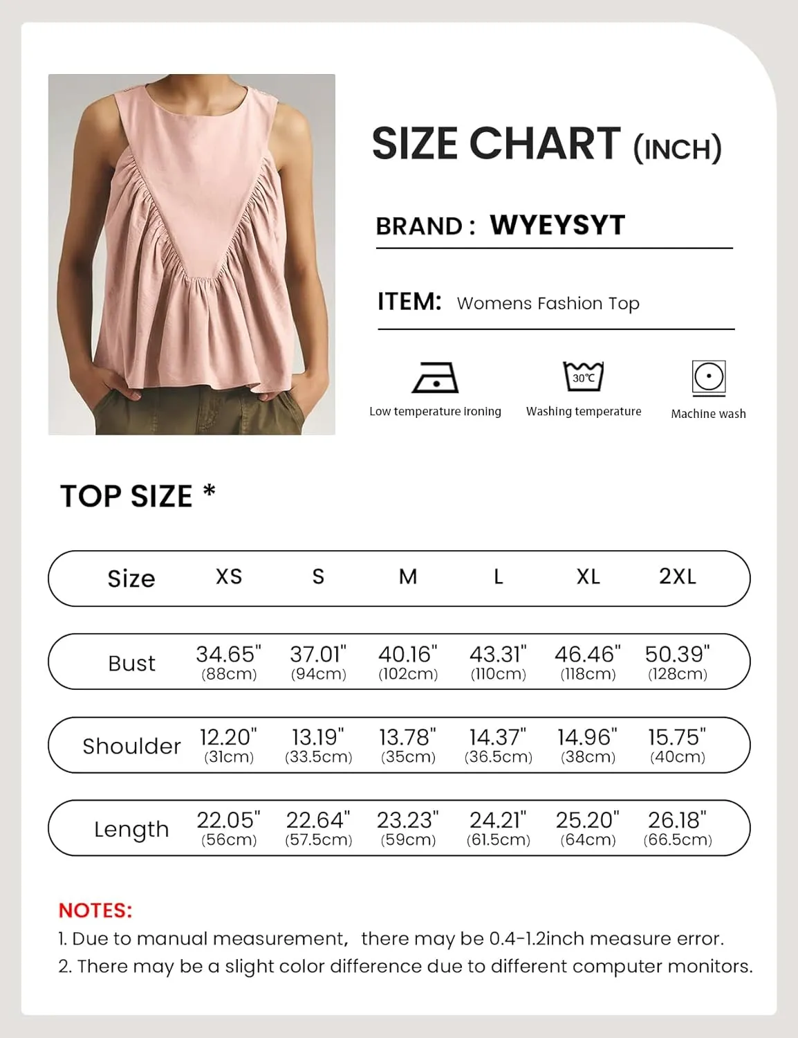 Wyeysyt Peplum Tops for Women Shirred Swing Tank Tops Pleated Flowy Vest Casual Sleeveless Blouse Loose Fit Ruffled Shirts