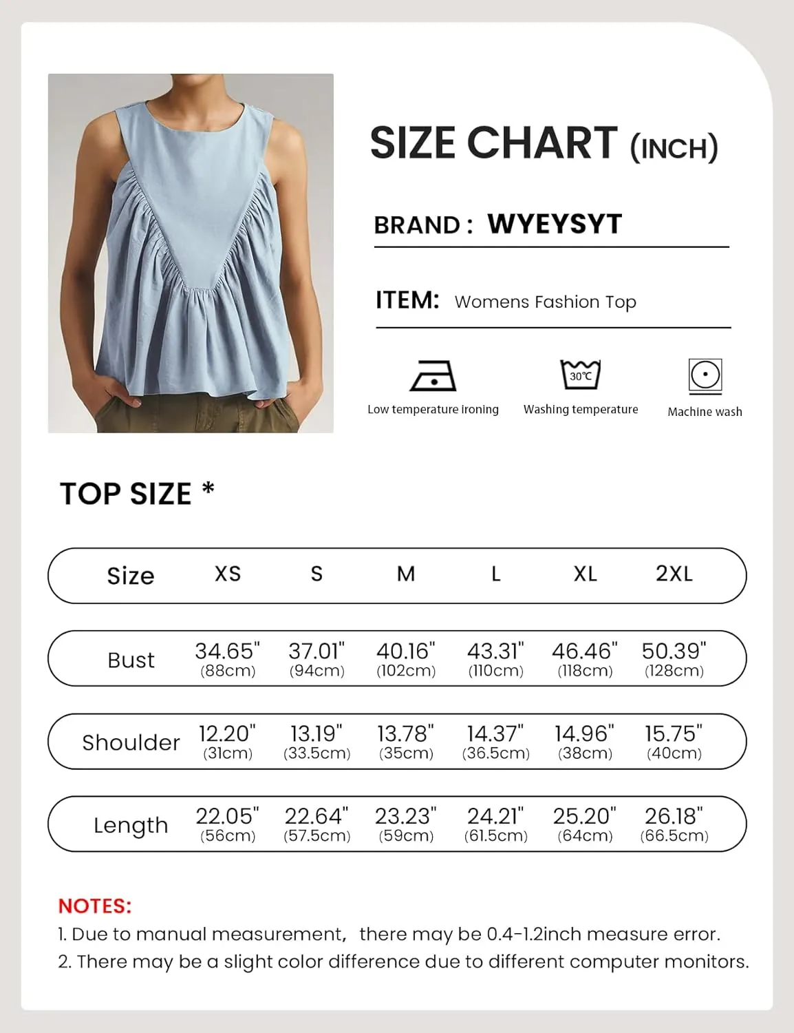 Wyeysyt Peplum Tops for Women Shirred Swing Tank Tops Pleated Flowy Vest Casual Sleeveless Blouse Loose Fit Ruffled Shirts