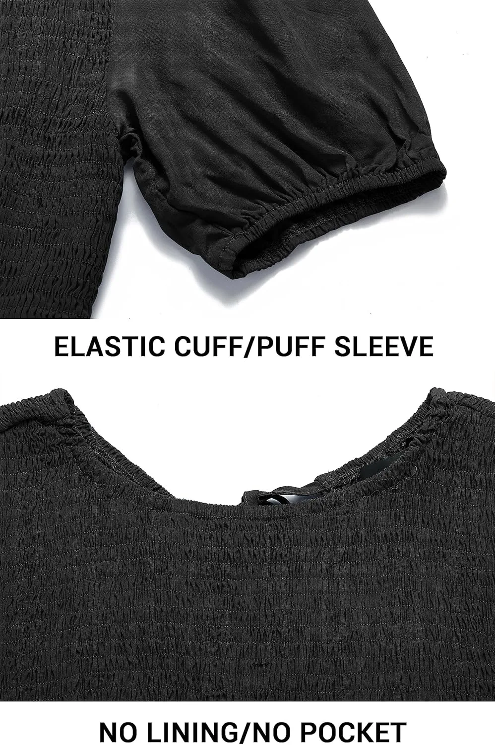ZESICA Women's Casual Summer Crew Neck Short Puff Sleeve Smocked High Waist Ruffle Tiered A Line Midi Dress